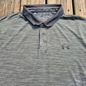 UNDER ARMOUR Performance Golf Polo Men's Heather Green Heatgear - XL